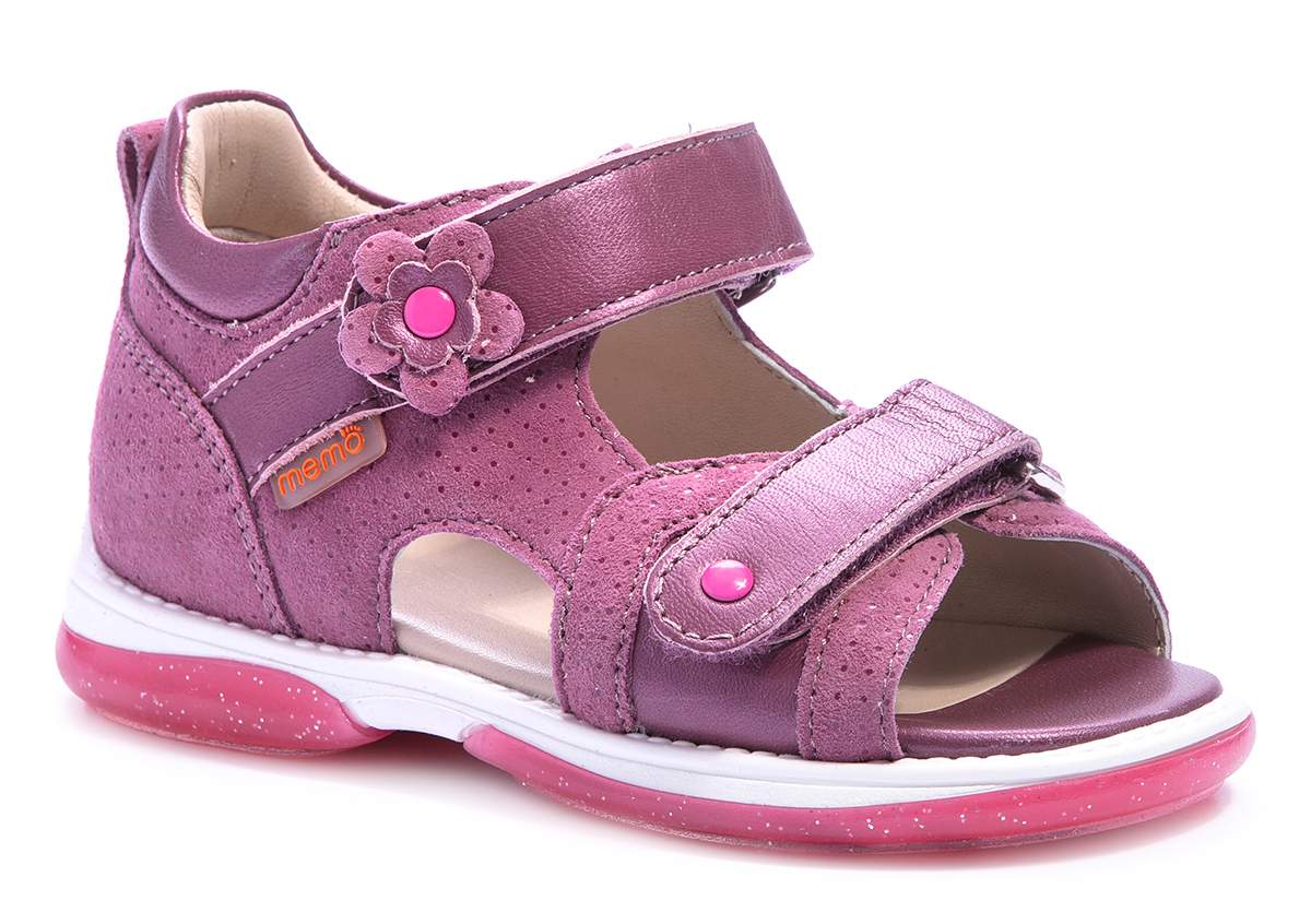 Сандалии для девочки всесезонные MEMO KRISTINA тёмно-розовые ботинки демисезонные для девочки memo алекс серо розовые