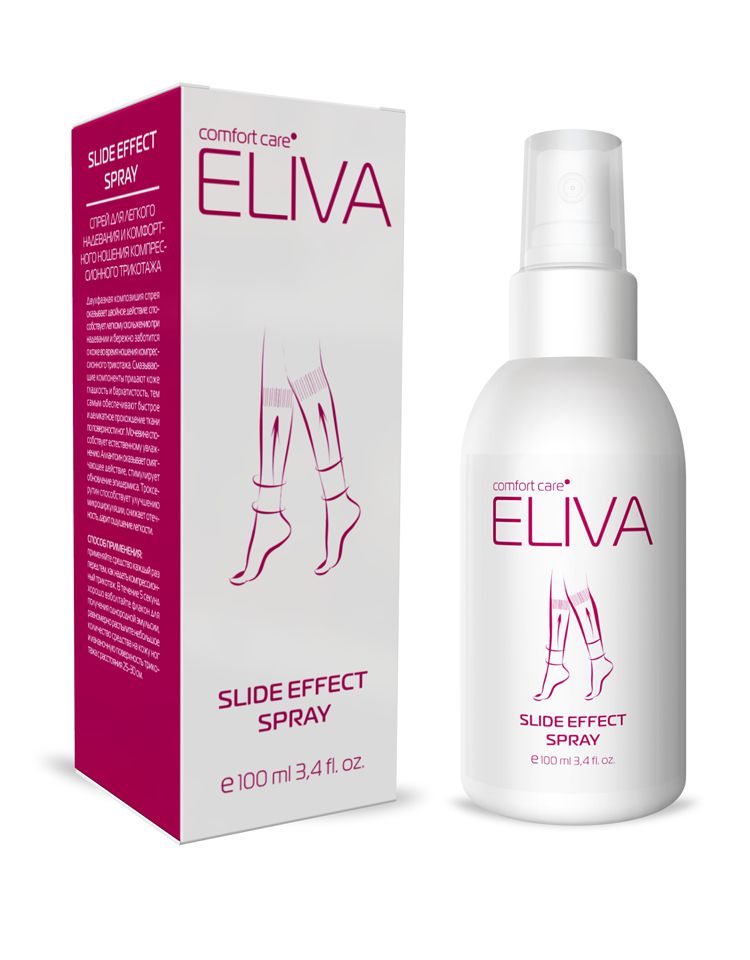 Cпрей для легкого надевания компрессионного трикотажа ELIVA гель пребиотик для ручной стирки трикотажа eliva