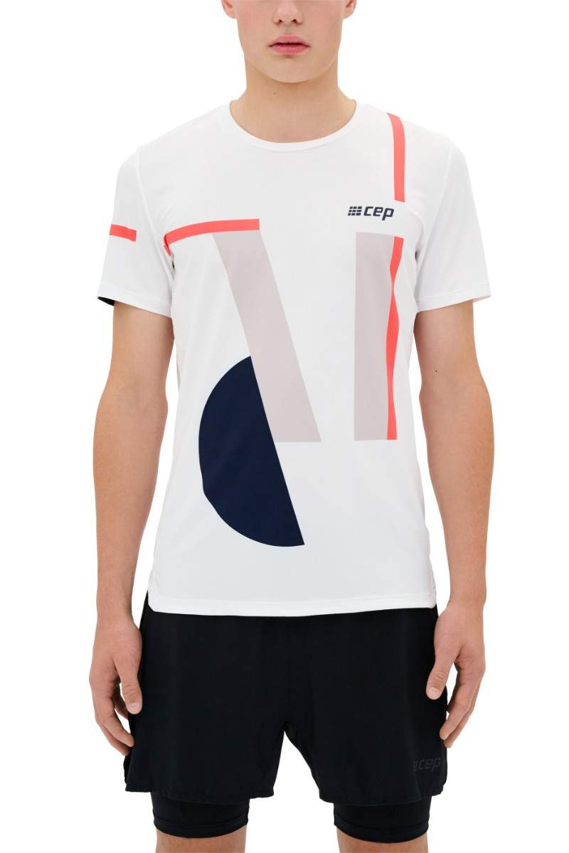 Футболка CEP Geometric для бега с коротким рукавом, мужская мужская футболка cep с коротким рукавом для бега