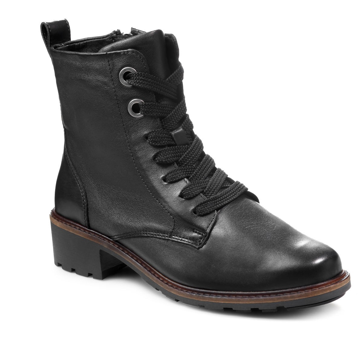 женские высокие ботинки на шнуровке kinga stiefel коричневые Женские ботинки Kinga Stiefel Solidus, черные