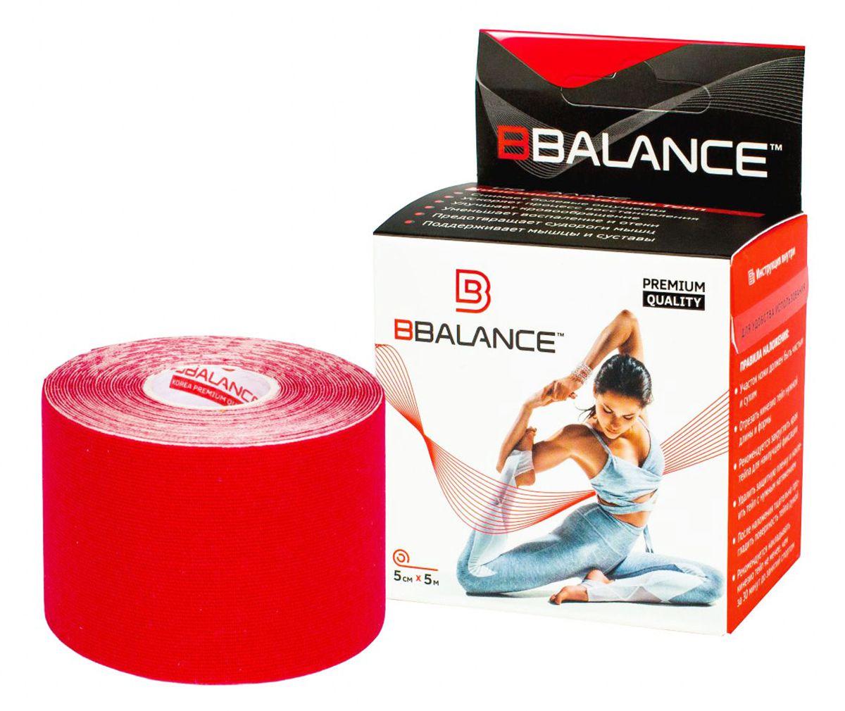 Кинезиотейп BB Tape 5см*5м красный