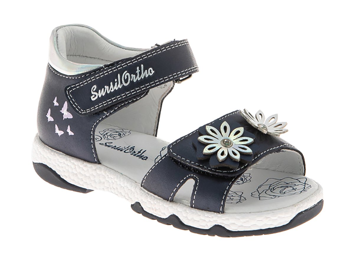 Сандалии ортопедические для девочки Sursil Ortho темно-синие сандалии ортопедические для девочки sursil ortho белые с розовым