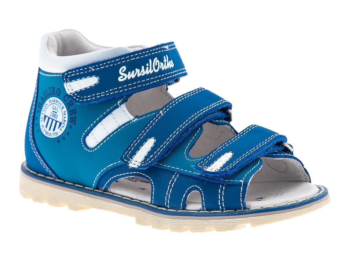 Сандалии ортопедические для мальчика Sursil Ortho синие сандалии ортопедические для девочки sursil ortho белые с красными элементами