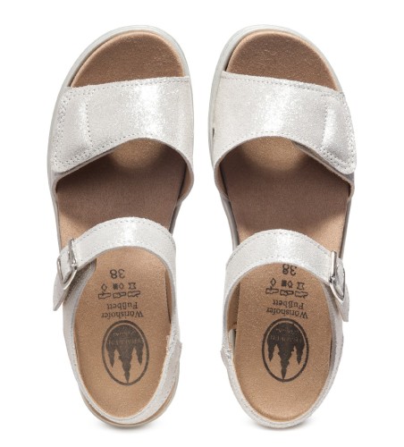 Женские босоножки Moni, Frankenschuhe, серебристый фото 5