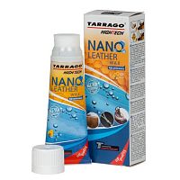 Питательный крем для обуви из кожи  NANO Leather WAX, Tarrago, тюбик с губкой, 75 мл, черный