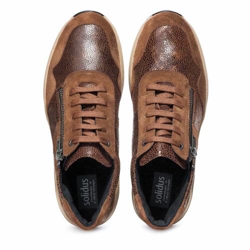 Высокие кроссовки женские, Solidus, Kim, коричневые фото 3