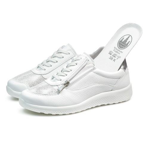 Женские демисезонные кроссовки Enns, Frankenschuhe, белый, серебристый фото 9