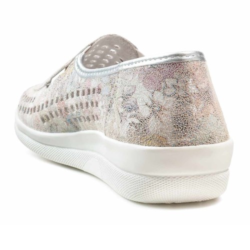 Летние женские туфли Ilse, Frankenschuhe, белый, коричневый, цветочный принт фото 5
