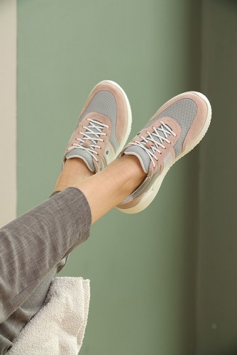 Женские кроссовки Sneaker 21, Jomos, серые с пудрово-розовым фото 2