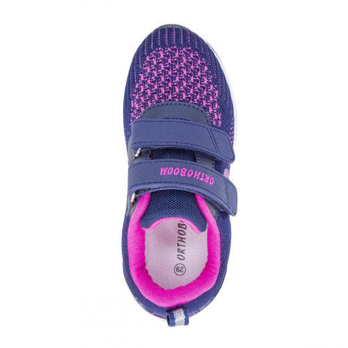 Кроссовки демисезонные для девочки Orthoboom тёмно-синие с розовым фото 4