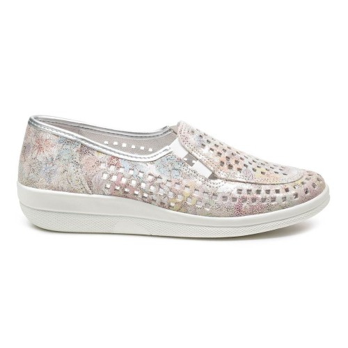 Летние женские туфли Ilse, Frankenschuhe, белый, коричневый, цветочный принт фото 3