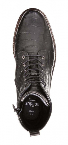 Ботинки на шнуровке женские демисезонные Solidus Kinga Stiefel чёрные фото 4