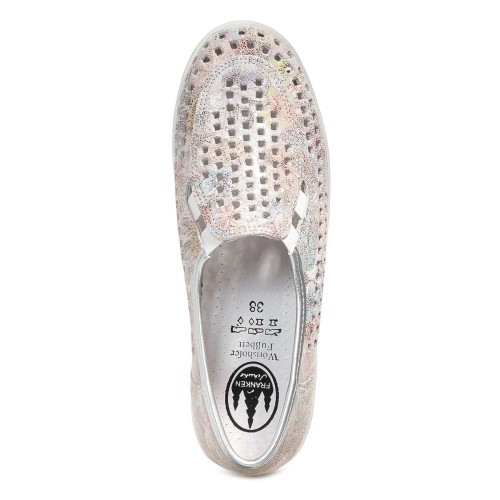 Летние женские туфли Ilse, Frankenschuhe, белый, коричневый, цветочный принт фото 6