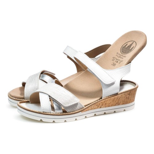 Женские босоножки Mondsee, Frankenschuhe, белый, серебристый фото 9