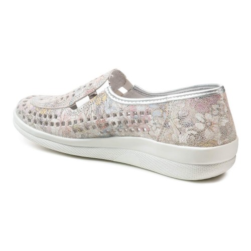 Летние женские туфли Ilse, Frankenschuhe, белый, коричневый, цветочный принт фото 4