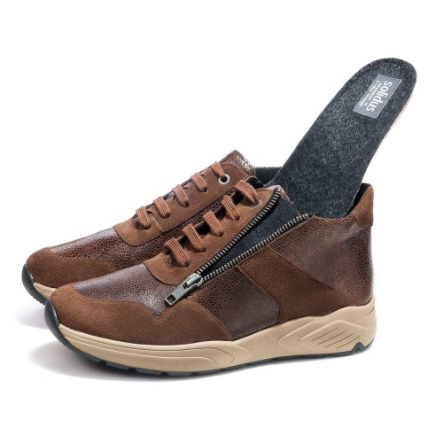 Высокие кроссовки женские, Solidus, Kim, коричневые фото 7