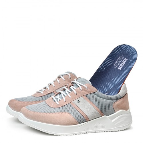 Женские кроссовки Sneaker 21, Jomos, серые с пудрово-розовым фото 3
