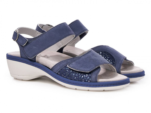 Женские босоножки Frankenschuhe Leine синие фото 6