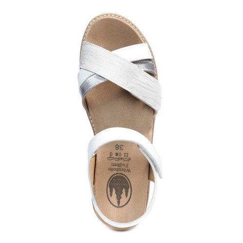Женские босоножки Mondsee, Frankenschuhe, белый, серебристый фото 6
