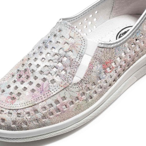 Летние женские туфли Ilse, Frankenschuhe, белый, коричневый, цветочный принт фото 10