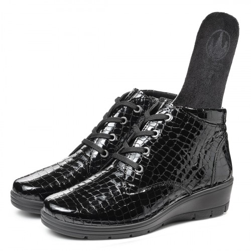 Женские ботинки Dieksee, Frankenschuhe, черный крокодил фото 8