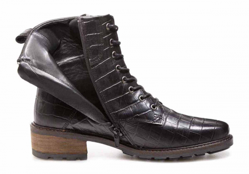 Ботинки на шнуровке женские демисезонные Solidus Kinga Stiefel чёрные фото 6