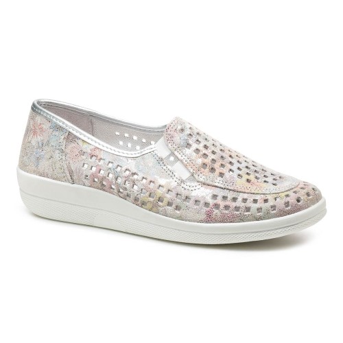 Летние женские туфли Ilse, Frankenschuhe, белый, коричневый, цветочный принт