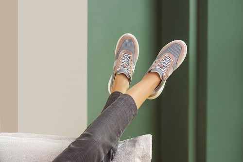 Женские кроссовки Sneaker 21, Jomos, серые с пудрово-розовым фото 10