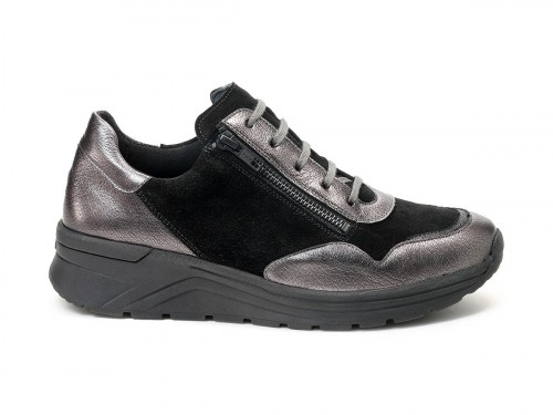 Женские кроссовки Karma, Solidus, черный + серебристый металлик фото 3