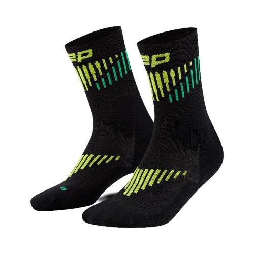 Компрессионные укороченные гольфы CEP для бега, с шерстью мериноса, мужские