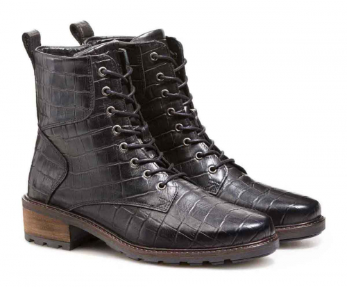 Ботинки на шнуровке женские демисезонные Solidus Kinga Stiefel чёрные фото 7