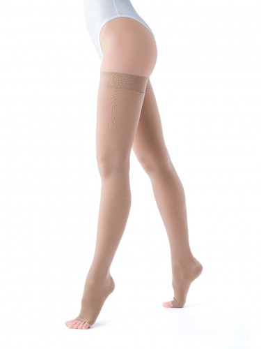 Компрессионные чулки mediven plus 2 класс компрессии с открытым носком и силиконовой резинкой фото 2