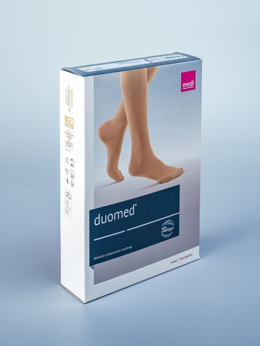 Компрессионные чулки duomed 1 класс компрессии с открытым носком и резинкой на силиконовой основе фото 7