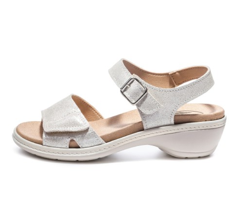 Женские босоножки Moni, Frankenschuhe, серебристый фото 3